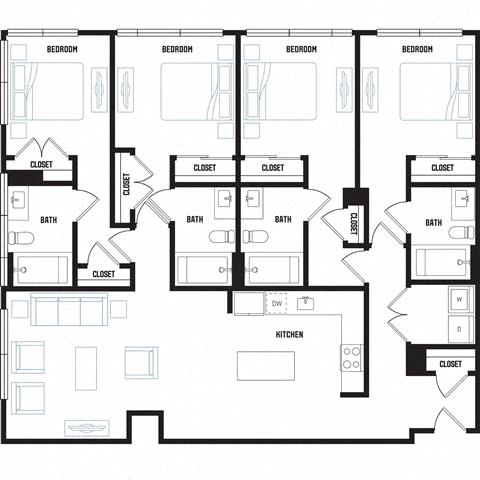 Floor plan layout diagram for D1